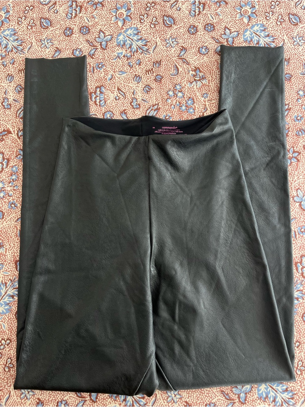 Commando Faux Leather Leggings Pants Black Size Medium M Stretch